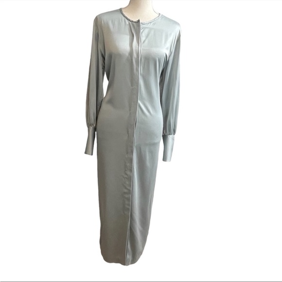 Club Monaco | Light Blue Satin Maxi Dress - Picture 1 of 4